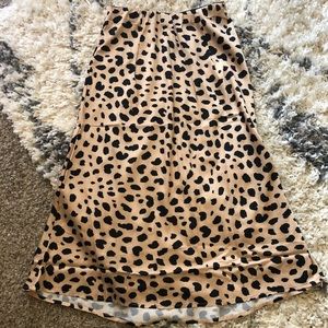Animal Print Satin Skirt